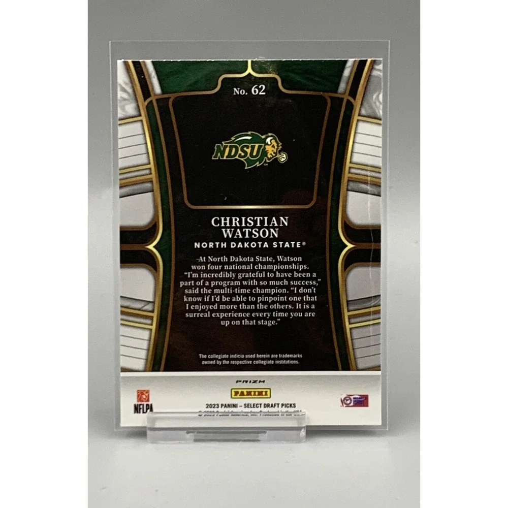 Christian Watson 2023 Select Draft Red Lazer Prizm‎ - North Dakota State